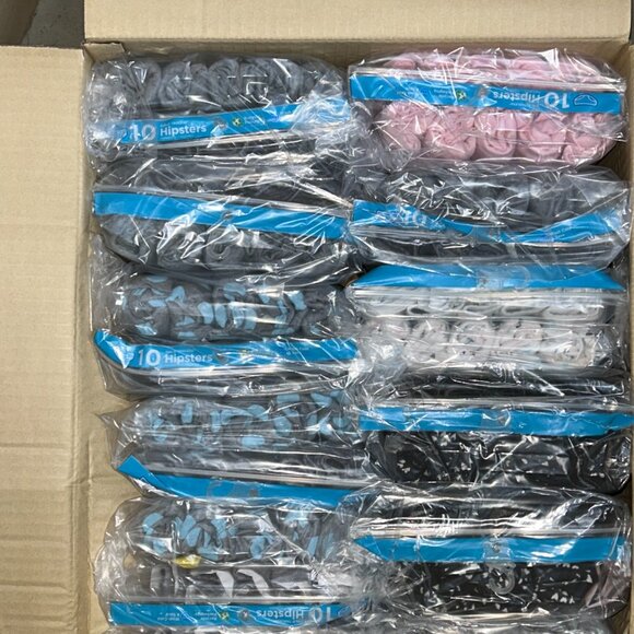 Hanes Girls’ Tagless Hipsters – LOT 58 - 240 pcs – 24 packs (10 ea) – Sz 8 - NEW - Picture 2 of 3